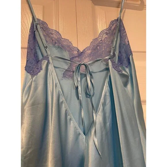 Vtg Y2K Victorias Secret Satin Lace Mini Slip Dress Size S Coquette Fairy Dainty - Picture 9 of 13